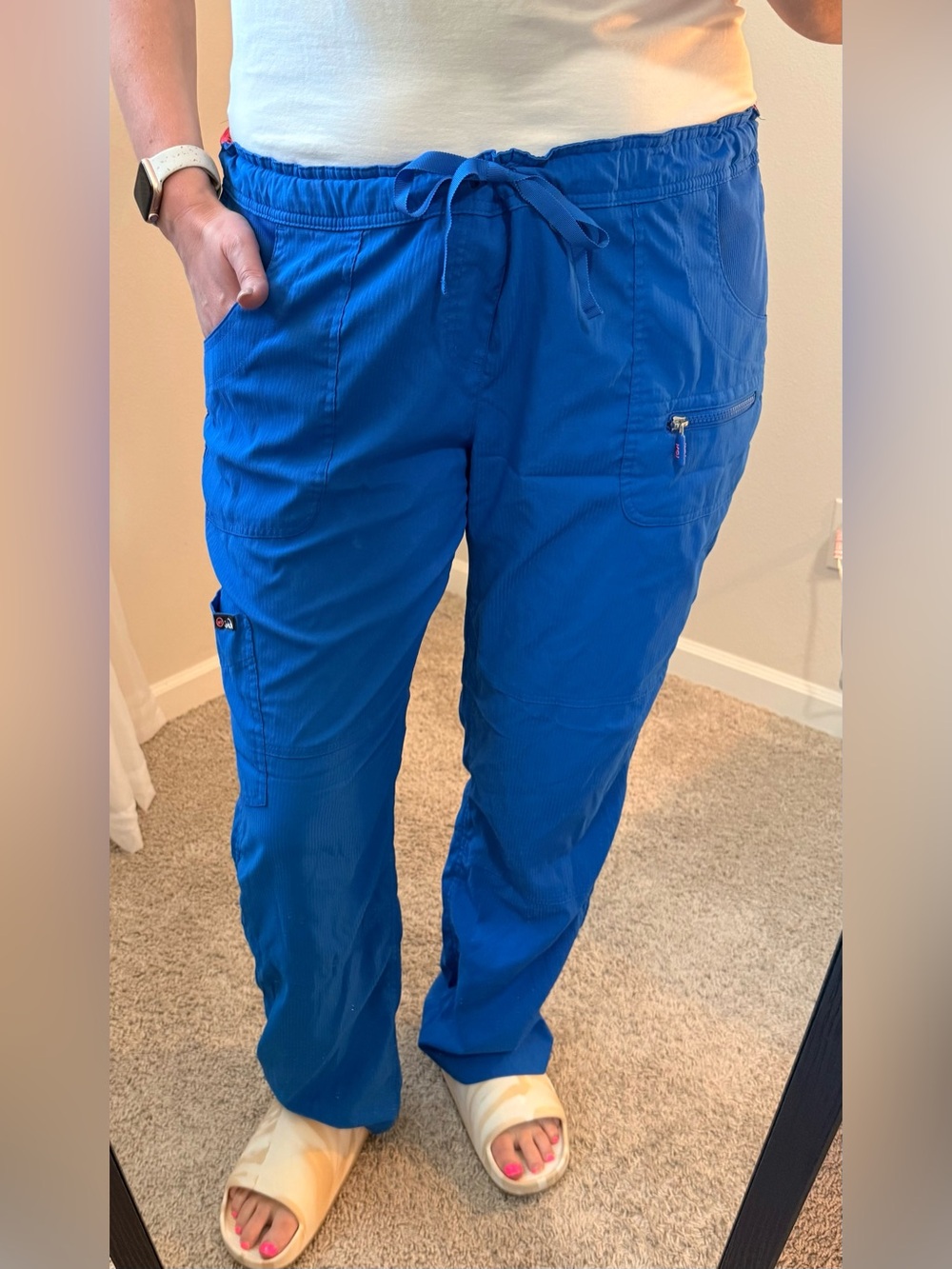 Koi Scrub Drawstring Pants in Royal Blue